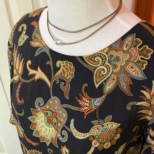 3/$19 VTG LIZ CLAIBORNE Silk Dress ~ Paisley Hunt Club ~ Size 10!